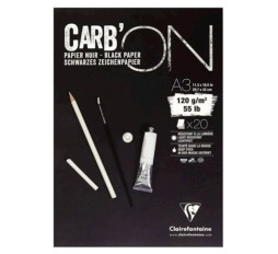 Slika izdelka: Clairefontaine blok skicirka Carbon, A3, 20 listni, 120 g, črn papir