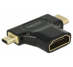 Slika izdelka: Delock adapter HDMI-C Mini M / HDMI-D mikro M / HDMI Ž 65666