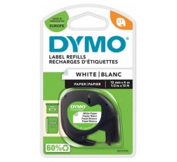 Slika izdelka: DYMO LT trak 12 mm, črna na beli, 91200, papirni trak