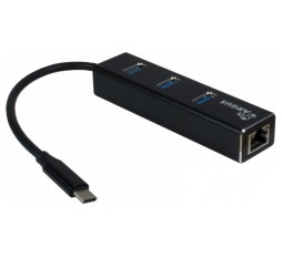 Slika izdelka: INTER-TECH ARGUS IT-410 gigabit LAN USB Type C 3-port Hub mrežni adapter
