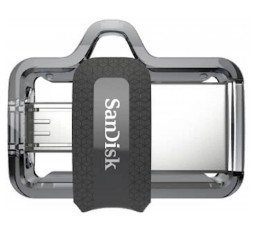 Slika izdelka: MICRO USB & USB DISK SANDISK 128GB ULTRA DUAL, 3.0, srebrno-črn, drsni priključek