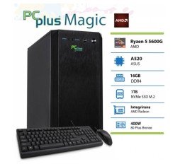 Slika izdelka: PCPLUS Magic AMD Ryzen 5 5600G 16GB 1TB NVMe SSD Windows 11 Home namizni računalnik