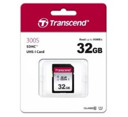 Slika izdelka: SDHC TRANSCEND 32GB 300S, 95/45MB/s, C10, UHS-I Speed Class 1 (U1)