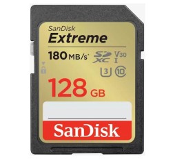 Slika izdelka: SDXC SANDISK 128GB EXTREME, 180/90MB/s, UHS-I, C10, U3, V30