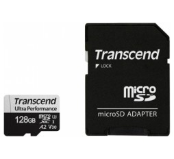 Slika izdelka: SDXC TRANSCEND MICRO 128GB 340S, 160/125 MB/s, C10, U3, V30, A2, adapter