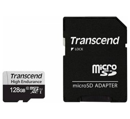 Slika izdelka: SDXC TRANSCEND micro 128GB 350V, Endurance, 95/45 MB/s, C10, U1, adapter