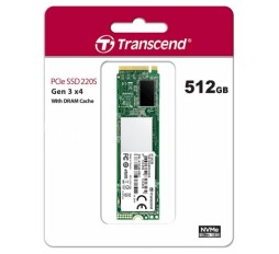 Slika izdelka: SSD Transcend M.2 PCIe NVMe 512GB 220S, 3300/2100 MB/s, 3D TLC