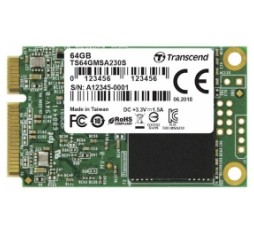 Slika izdelka: SSD Transcend mSATA 64GB 230S, 390/200MB/s, 3D NAND, SATA III (6GB/s)