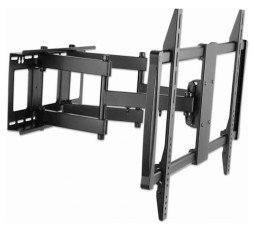 Slika izdelka: Stenski TV nosilec roka 60''-100' MANHATTAN, 80kg, dvojna roka, naklon -15°do 5°, črne barve