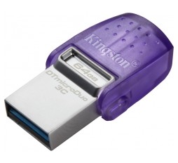 Slika izdelka: USB C & USB DISK KINGSTON 64GB DT MICRODUO 3C, 3.1/3.0, srebrn, kovinski