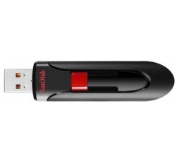 Slika izdelka: USB DISK SANDISK 64GB CRUZER GLIDE, 2.0, črno-rdeč, drsni priključek